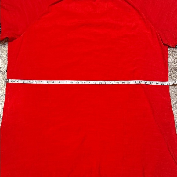 The Pioneer Woman Red Dress with Embroidered Sleeves - Picture 8 of 14